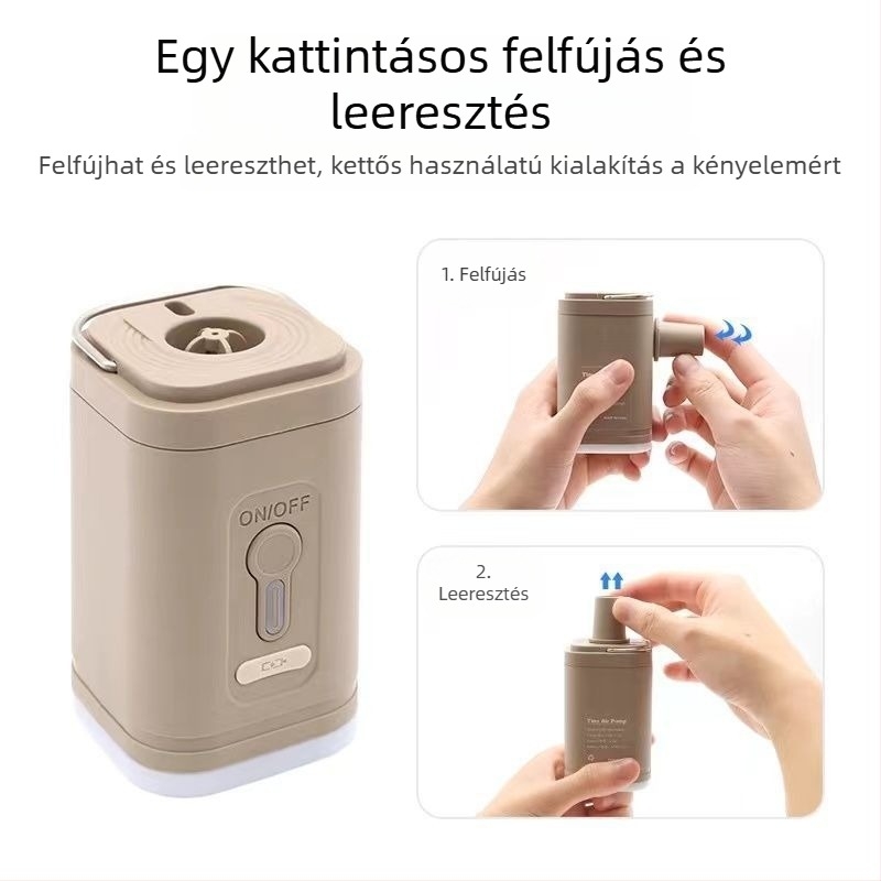 Többfunkciós energiatároló kültéri kemping felfújható ágy úszómedence úszógyűrű hordozható elektromos légpumpa konzervpumpa elektromos levegőpumpa