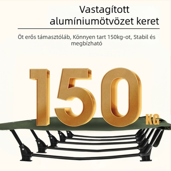 Kültéri összecsukható ágy kempingezéshez, irodai szunyókáláshoz, társágy, Oxford szövet alumínium ötvözetből készült katonai kiságy, könnyű és hordozható