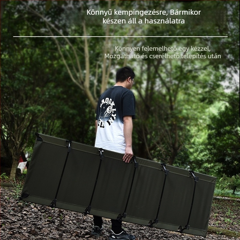 Kültéri összecsukható ágy kempingezéshez, irodai szunyókáláshoz, társágy, Oxford szövet alumínium ötvözetből készült katonai kiságy, könnyű és hordozható