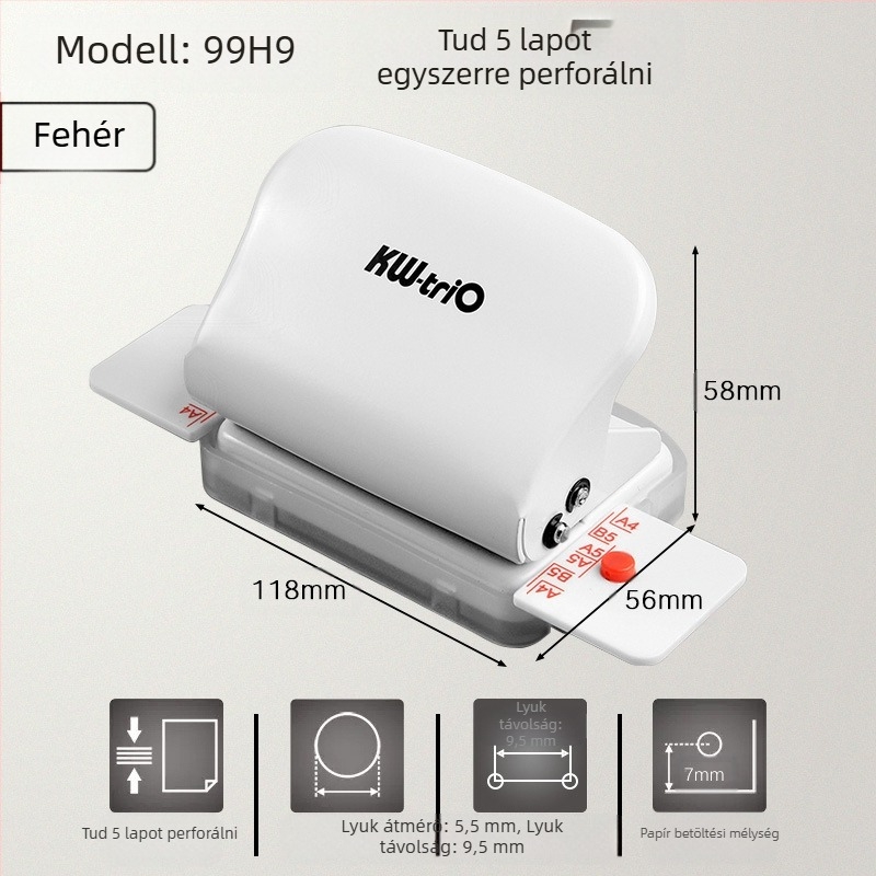 Kiváló többlyukú lyukasztót kaphat A4-es papírhoz, 30 lyukú lyukasztót, 26 lyukú B5-ös kivehető lapú irattartót