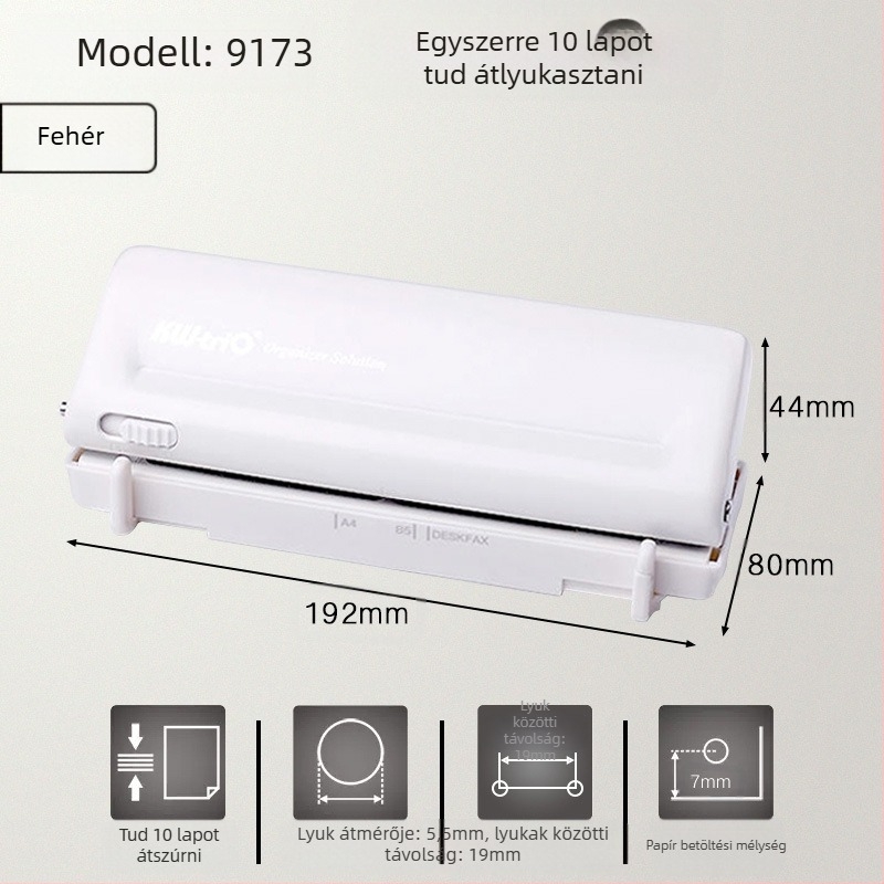 Kiváló többlyukú lyukasztót kaphat A4-es papírhoz, 30 lyukú lyukasztót, 26 lyukú B5-ös kivehető lapú irattartót