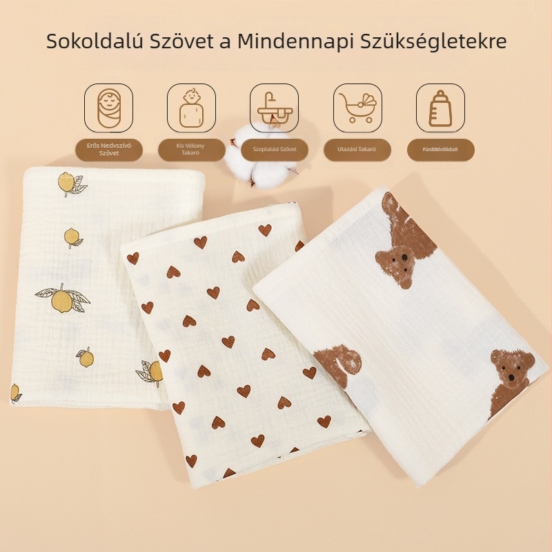 Újszülött babahordozó egy- és kétrétegű tiszta pamut géz babahordozó pólya újszülött szülőszobai pólya nyári vékony stílus