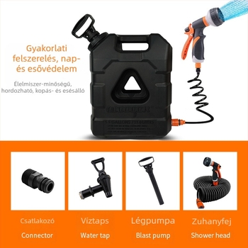 Légpumpa 21 literes kültéri kempingvödör Praktikus víztároló tartály Nagy kapacitású 5,5 gallonos vödör zuhanyzóval