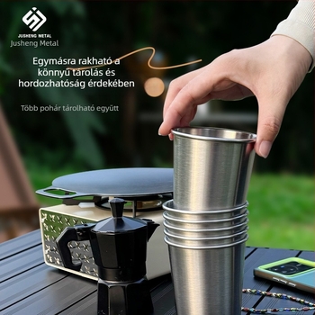 Kültéri 304 rozsdamentes acél pohár, egyrétegű vizespohár, söröspohár, hideg italos pohár, gyümölcslé pohár, cseppálló, hordozható kempingruha