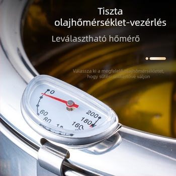 Chengze japán stílusú 304 rozsdamentes acél tempura fritőz, háztartási hőmérséklet-szabályozott olajtakarékos kis fritőz szűrős fritőzzel