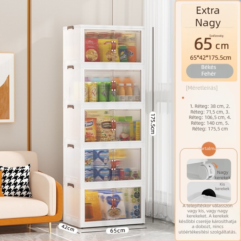 Összecsukható tárolószekrény fiókos baba-gyermek ruhásszekrény háztartási uzsonnás szekrény műanyag vegyes réstároló szekrény