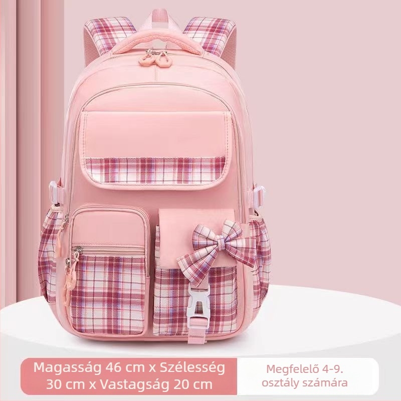 Nagykereskedelmi általános iskolás diákoknak szóló iskolatáskák, női modellek, rajzfilmfigura aranyos masnival, nagy kapacitású, tehercsökkentő hátizsák, gerincvédő gyermek hátizsák