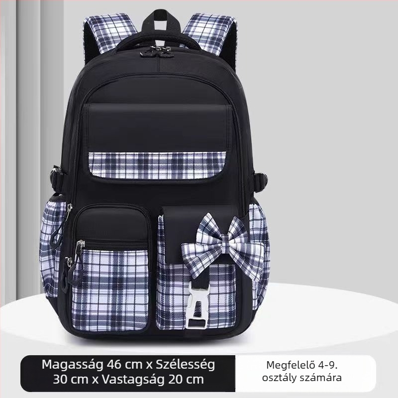 Nagykereskedelmi általános iskolás diákoknak szóló iskolatáskák, női modellek, rajzfilmfigura aranyos masnival, nagy kapacitású, tehercsökkentő hátizsák, gerincvédő gyermek hátizsák