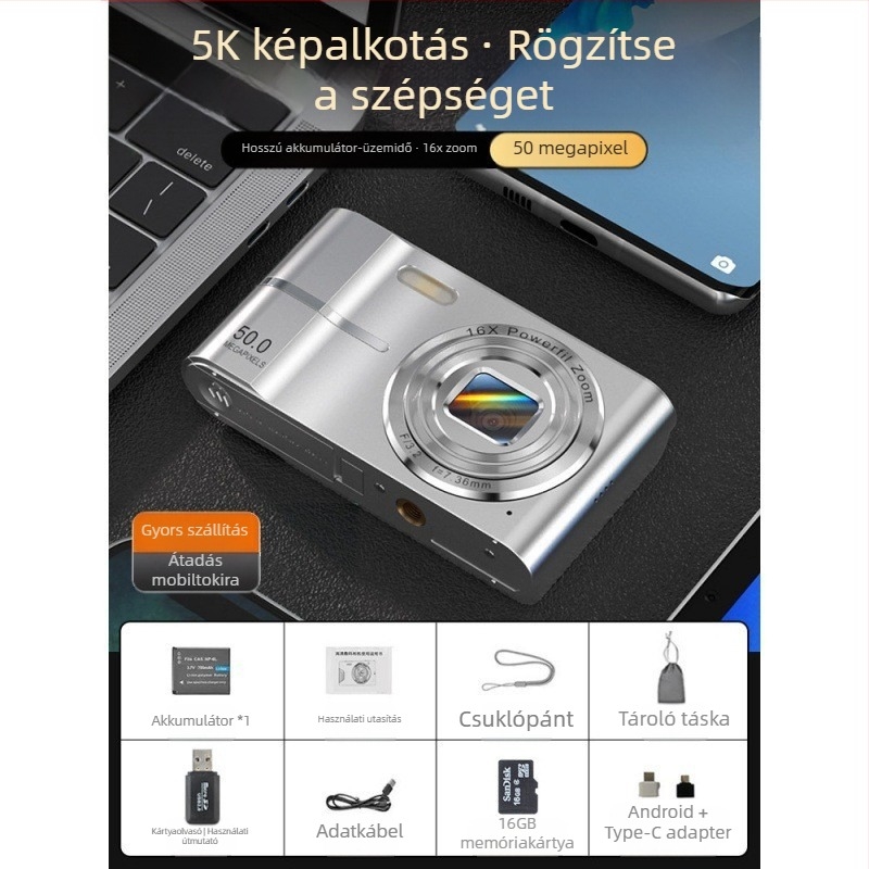 Határokon átnyúló CCD digitális fényképezőgép diákoknak, nagy felbontású, utazó, kezdő szintű, olcsó fényképezőgép, retró kézipoggyászkártya