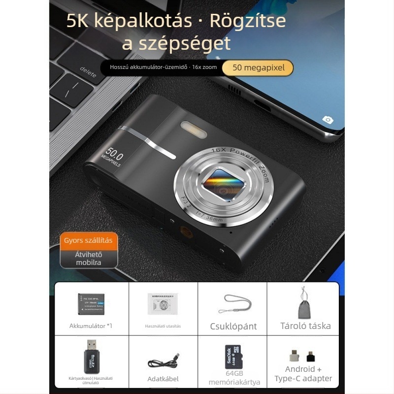 Határokon átnyúló CCD digitális fényképezőgép diákoknak, nagy felbontású, utazó, kezdő szintű, olcsó fényképezőgép, retró kézipoggyászkártya