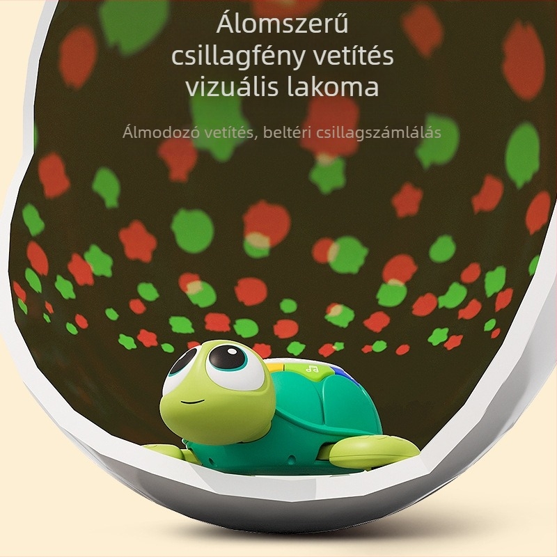 Amazon multifunkcionális baba tanulási mászójáték világítás zenei kivetítés teknős nyugtató kisgyermek kirakós korai nevelési gép