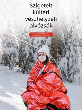Kültéri PE alumínium fólia vészhelyzeti hálózsák egyszerű hidegálló katasztrófaelhárítás vészhelyzeti meleg hálózsák esőkabát sátor tároló Amazon