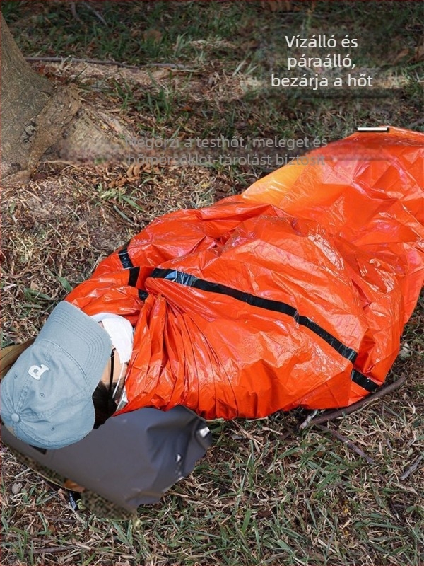 Kültéri PE alumínium fólia vészhelyzeti hálózsák egyszerű hidegálló katasztrófaelhárítás vészhelyzeti meleg hálózsák esőkabát sátor tároló Amazon