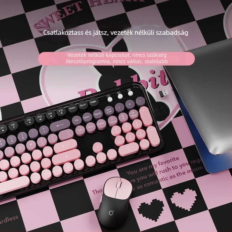 Forerunner V96 vezeték nélküli billentyűzet, egér, mechanikus, némított, notebook, külső, női, irodai, punk
