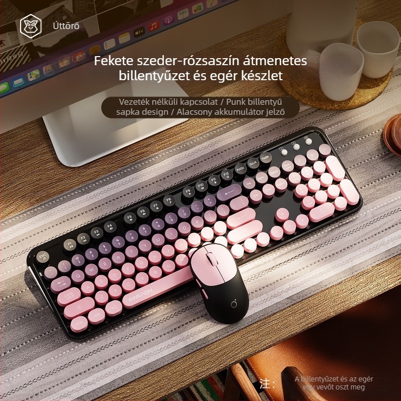 Forerunner V96 vezeték nélküli billentyűzet, egér, mechanikus, némított, notebook, külső, női, irodai, punk