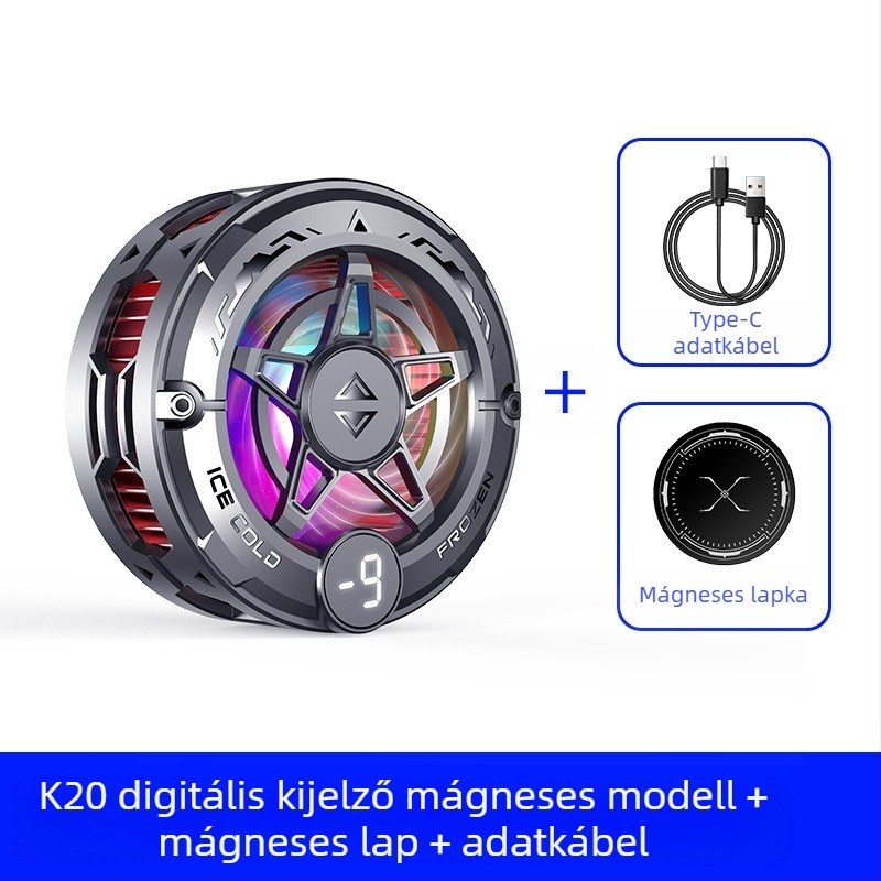 Radiátor Mobiltelefon Hátlapi Csipesz Hűtőeszköz Új Élő Közvetítő Digitális Kijelző Ikerturbós Mágneses Félvezető