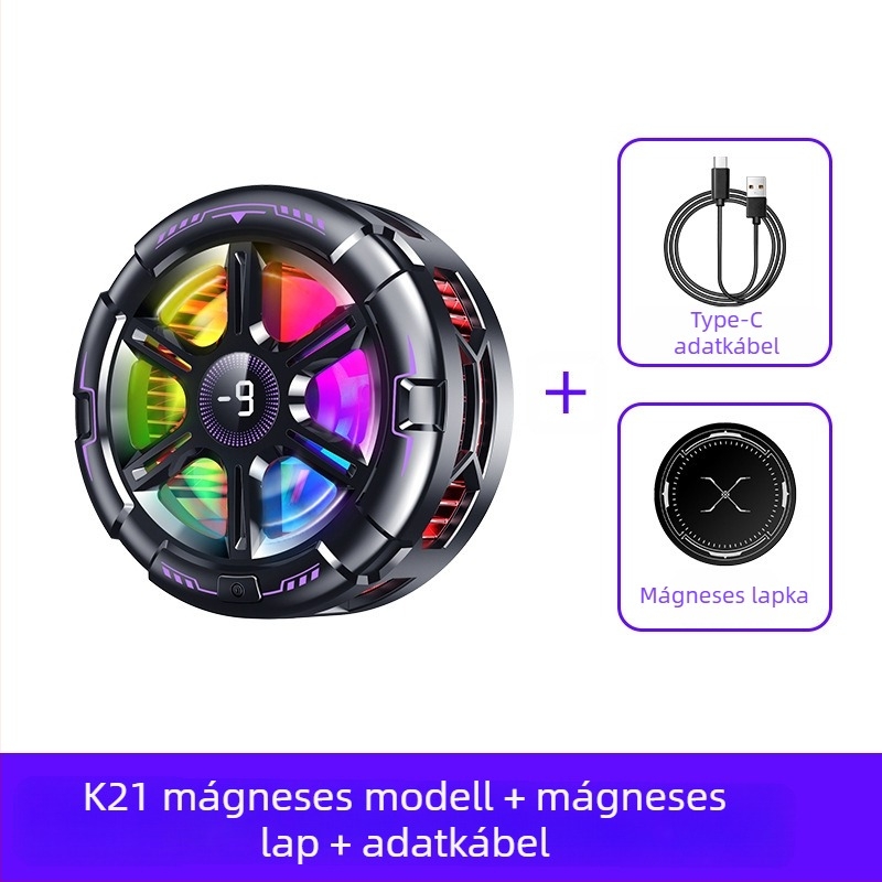 Radiátor Mobiltelefon Hátlapi Csipesz Hűtőeszköz Új Élő Közvetítő Digitális Kijelző Ikerturbós Mágneses Félvezető