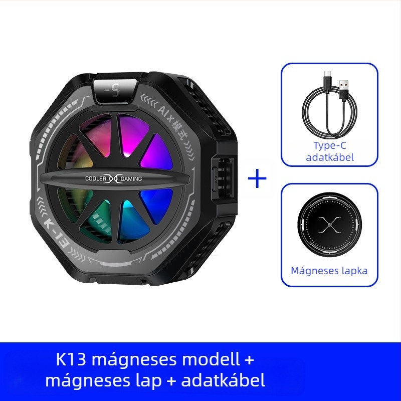 Radiátor Mobiltelefon Hátlapi Csipesz Hűtőeszköz Új Élő Közvetítő Digitális Kijelző Ikerturbós Mágneses Félvezető