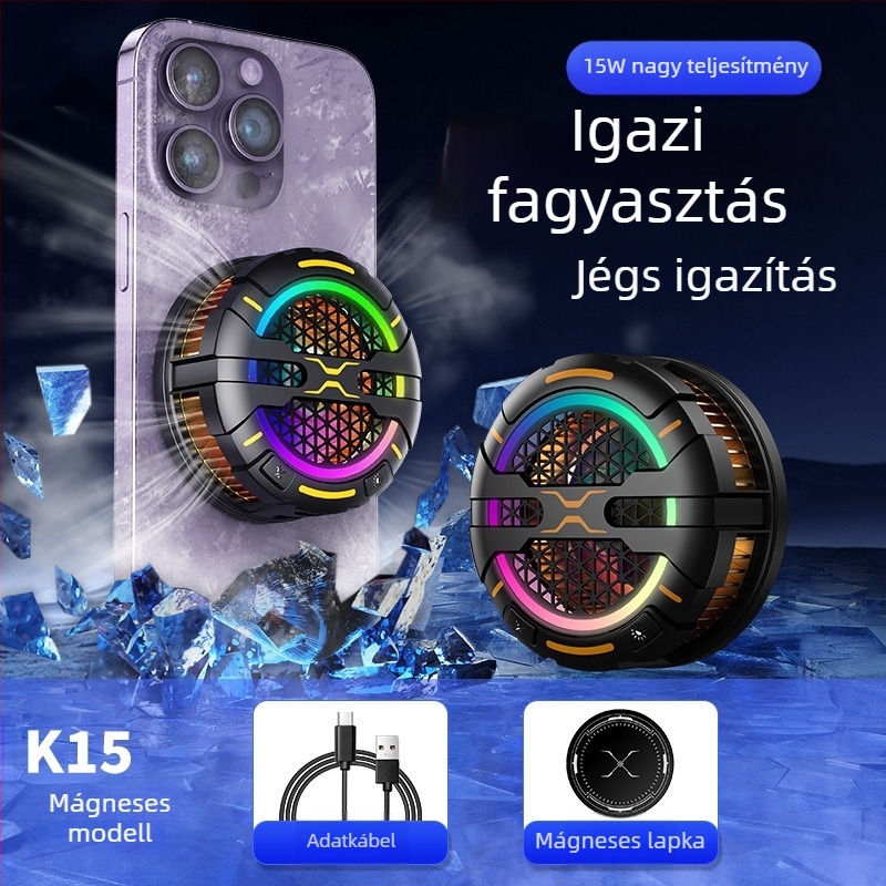 Radiátor Mobiltelefon Hátlapi Csipesz Hűtőeszköz Új Élő Közvetítő Digitális Kijelző Ikerturbós Mágneses Félvezető