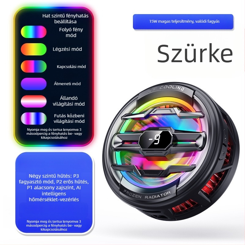 Radiátor Mobiltelefon Hátlapi Csipesz Hűtőeszköz Új Élő Közvetítő Digitális Kijelző Ikerturbós Mágneses Félvezető