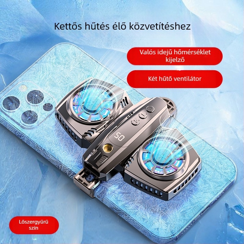 Radiátor Mobiltelefon Hátlapi Csipesz Hűtőeszköz Új Élő Közvetítő Digitális Kijelző Ikerturbós Mágneses Félvezető