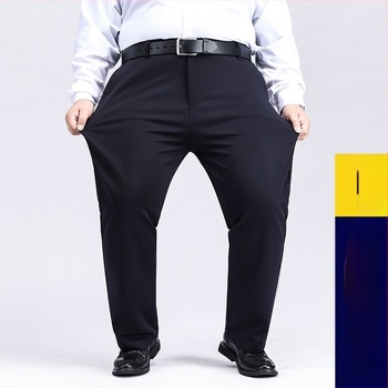 Extra nagy nadrág Férfi nadrág Férfi rugalmas plus size nadrág Férfi középkorú Laza Egyenes Lezser Nadrág gyapjú béléssel Vastagított