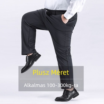 Extra nagy nadrág Férfi nadrág Férfi rugalmas plus size nadrág Férfi középkorú Laza Egyenes Lezser Nadrág gyapjú béléssel Vastagított