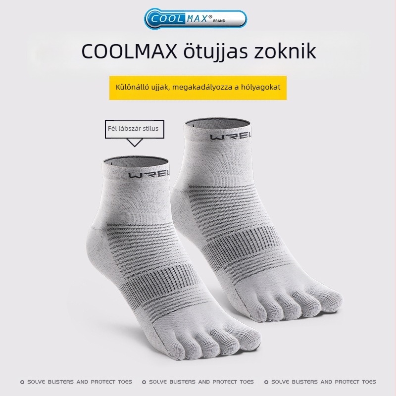 WRELS Futómaraton Professzionális sport öt ujjas zokni coolmax Gyorsan száradó, izzadságelvezető, kopásálló terepzokni férfiaknak és nőknek