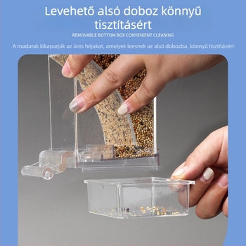 Papagáj madáreledel-doboz, szétszóródásgátló automata etető, fröccsenésgátló, külső etető, tigrisbőrből készült bazsarózsa, Xuan Feng madárfelszerelés