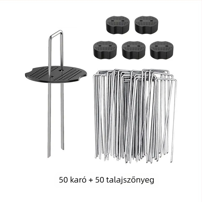 U alakú talajszögek 15 cm-es műanyag tömítéssel, gyepszögek, kerti sátor, szélálló szögek, horganyzott fix szögek, fűálló szövet talajszögek