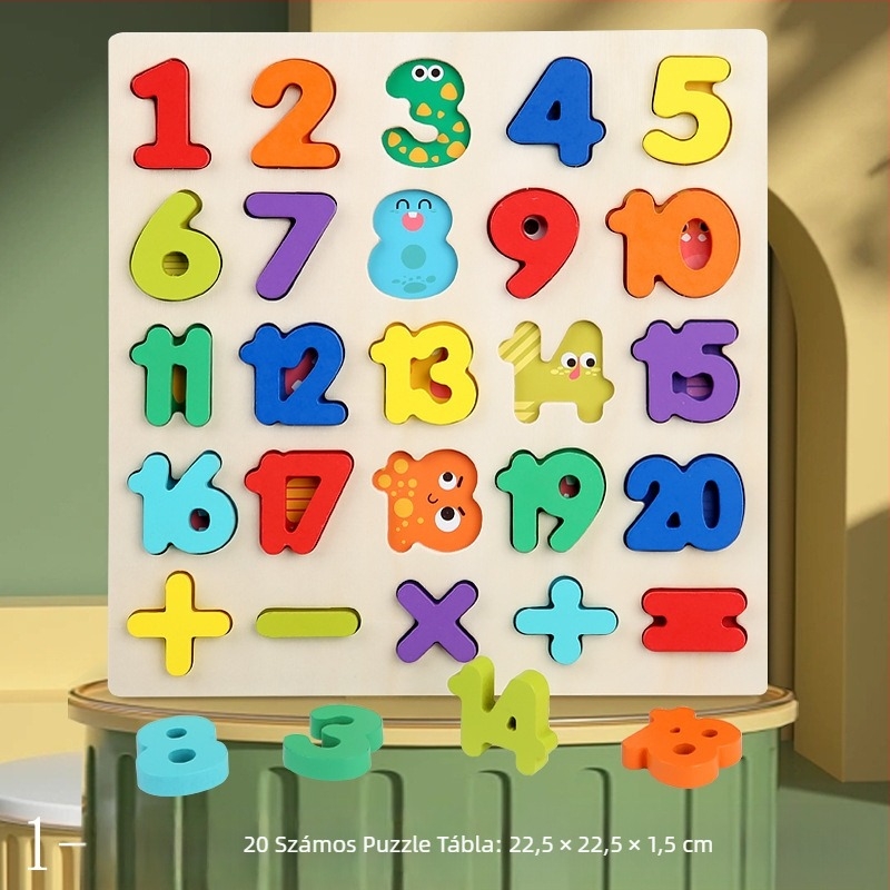 Határokon átnyúló nagykereskedelmi háromdimenziós fa kirakós digitális alakú betű kirakó baba felvilágosodás korai nevelés gyermekek oktatási játékai