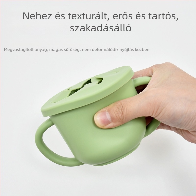 Eladó Gyermek Szilikon Dupla Fülű Uzsonnás Pohár Nyitással, Speciális Tanulási Ivópohár Csecsemőknek és Kisgyermekeknek, Anyai és Csecsemő Kellékek, Baba Ivópohár
