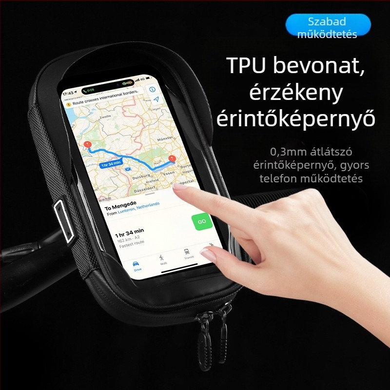Határokon átnyúló multifunkcionális mobiltelefon-tartó táska, elvitelre szolgáló érintőképernyős táska, vízálló kerékpártáska, motorkerékpár-navigációs konzol