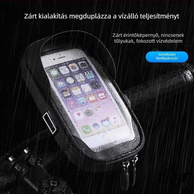 Határokon átnyúló multifunkcionális mobiltelefon-tartó táska, elvitelre szolgáló érintőképernyős táska, vízálló kerékpártáska, motorkerékpár-navigációs konzol