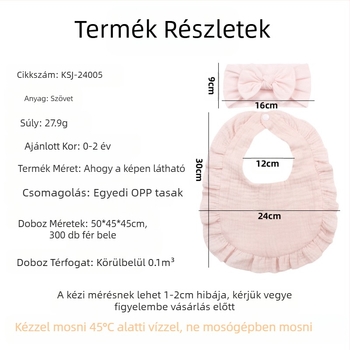 Európai és amerikai új baba masnis hajpántos előke, gyermek gézből készült fodros előke, baba csúszós törölköző