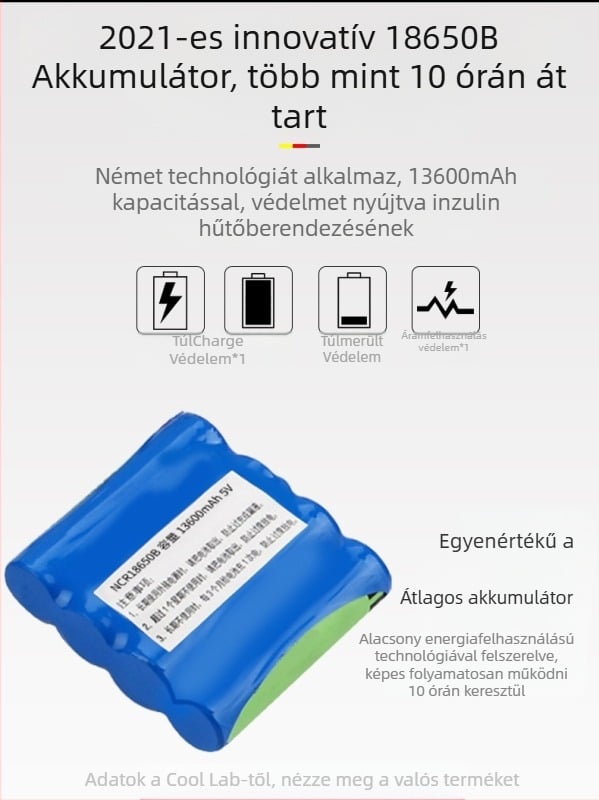Kubao hordozható inzulin hűtőszekrény mini autó otthoni kettős felhasználású 0-8 fokos hűtés US8 újratölthető kis hűtőszekrény