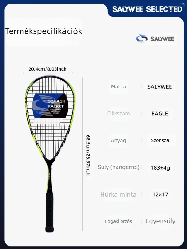 Salywee Red Eagle karbon kompozit egyrészes professzionális edzőütő, európai és amerikai sportokhoz, ultrakönnyű, 185±5g