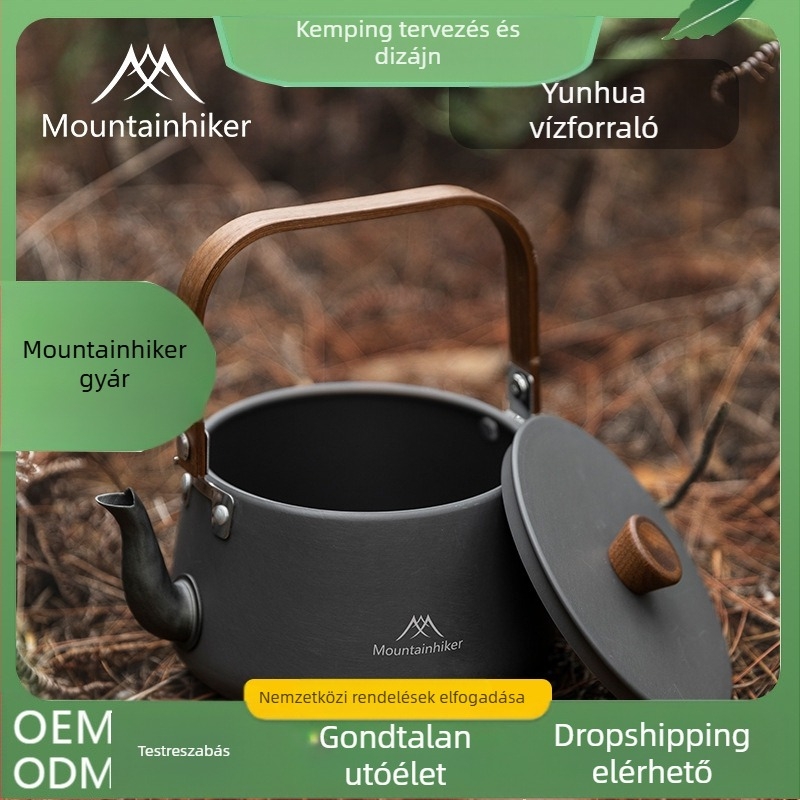 mountainhiker Mountain Guest Új termék Kültéri Kemping Kemping Piknik Hordozható Rozsdamentes Acél Teáskanna