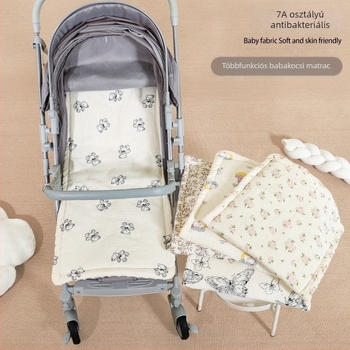 Baba babakocsi párna nyári puha, vastagított meleg pamut matrac géz bab bársony baba babakocsi matrac pamut párna