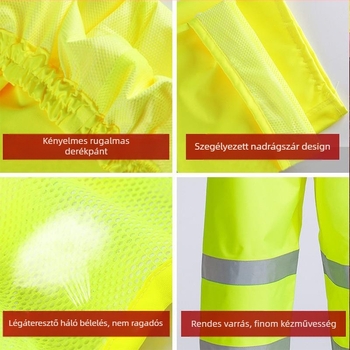 Esőnadrág nagykereskedelmi zavargásgátló esőkabát esőnadrág öltöny vastag Oxford szövet kopásálló fényvisszaverő férfi lovagló alsótest vízálló nadrág