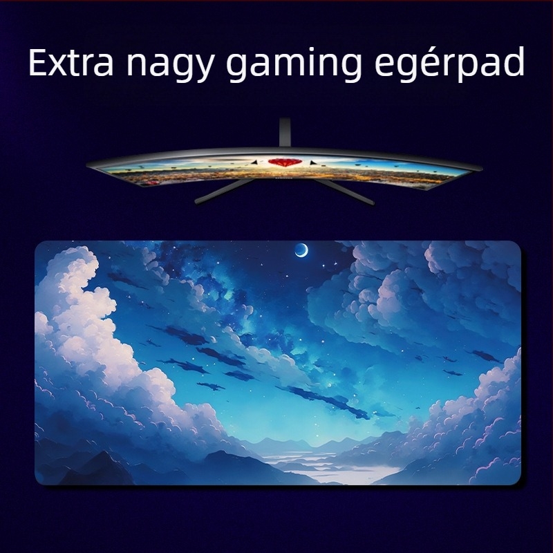 Könnyű, luxus és csúcskategóriás tájképekhez tervezett, túlméretezett e-sport játékhoz való egérpad, kreatív, csúszásmentes, vastagított asztali billentyűzetpad