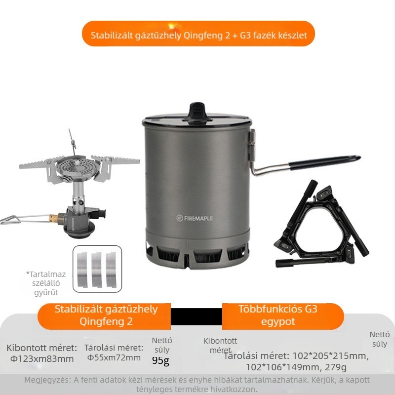 Többfunkciós Green II forró, egyfazékos kültéri edény, kempingezéshez, túrázáshoz, hegymászáshoz, főzéshez, univerzális edény