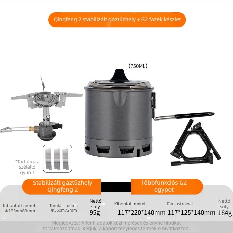 Többfunkciós Green II forró, egyfazékos kültéri edény, kempingezéshez, túrázáshoz, hegymászáshoz, főzéshez, univerzális edény