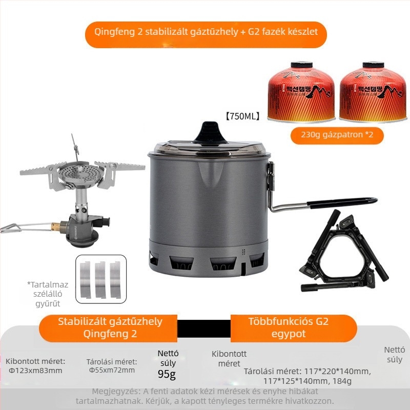 Többfunkciós Green II forró, egyfazékos kültéri edény, kempingezéshez, túrázáshoz, hegymászáshoz, főzéshez, univerzális edény