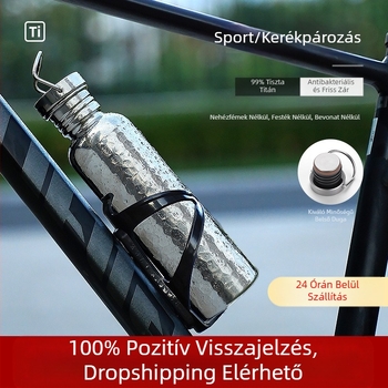Tiszta titán sport kerékpáros vízforraló, kültéri sport vízforraló, hordozható utazópohár, könnyű kemping vízforraló, kalapácsmintás vízforraló