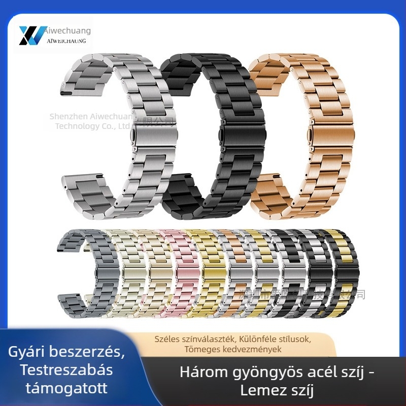 Alkalmas Apple Watch szíjhoz iWatch óraszíj háromgyöngyös rozsdamentes acél fémlemez szíj S10 Apple Watch szíj
