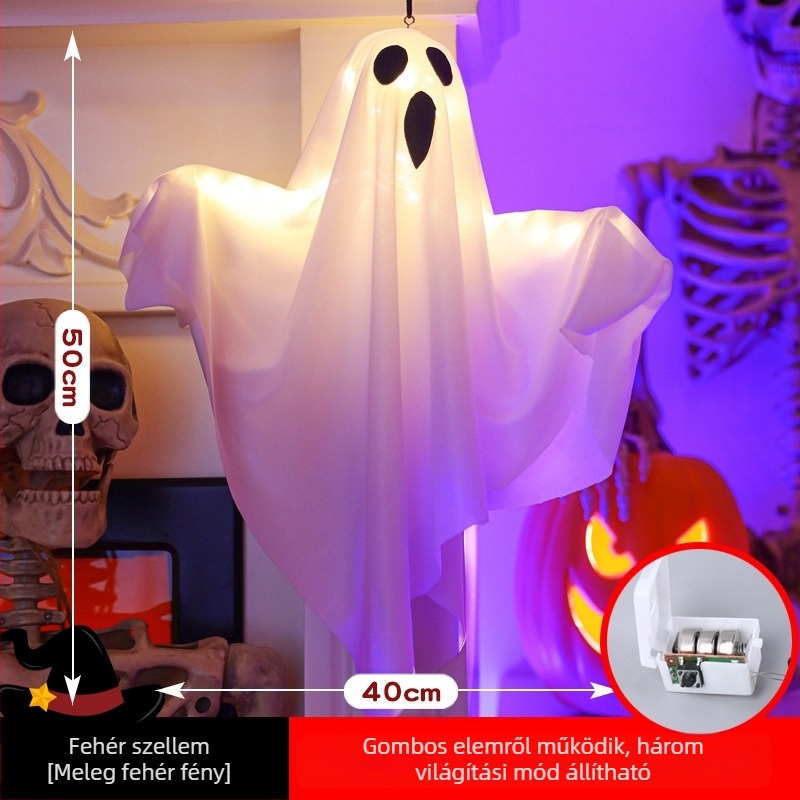 Határokon átnyúló Amazon új Halloween LED dekoratív lámpák szellem függőlámpák szellem fesztivál szoba hangulatvilágítás