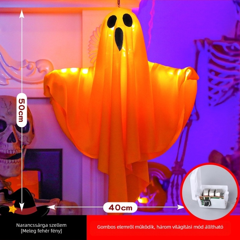 Határokon átnyúló Amazon új Halloween LED dekoratív lámpák szellem függőlámpák szellem fesztivál szoba hangulatvilágítás