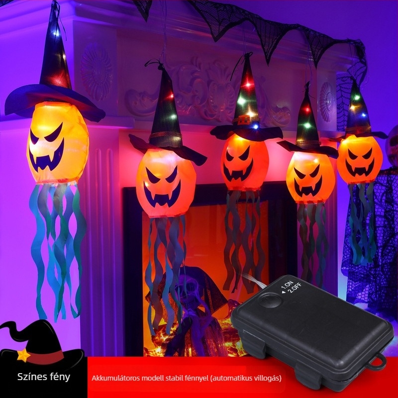 Határokon átnyúló Amazon új Halloween LED dekoratív lámpák szellem függőlámpák szellem fesztivál szoba hangulatvilágítás