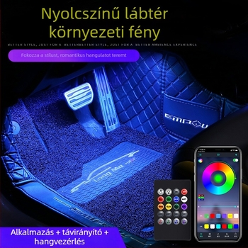 Autó fényszóró autó belső módosítás nélküli led színes gázlámpa autó usb talpú belső lámpa zenei ritmuslámpa